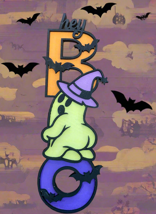 Hey BOO! Halloween Ghost Wall Hanging