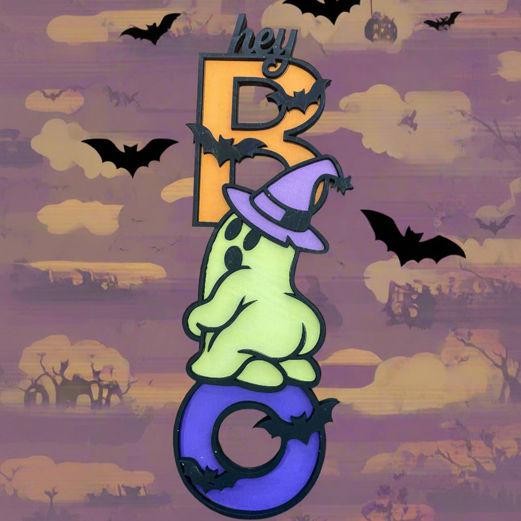 Hey BOO! Halloween Ghost Wall Hanging