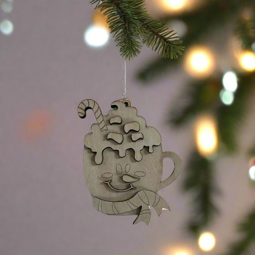 Snowman-on-a-mug Ornament- DIY Ornament Kit