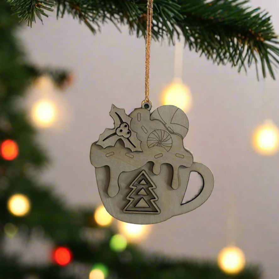 Christmas Tree-on-a-mug Ornament- DIY Ornament Kit