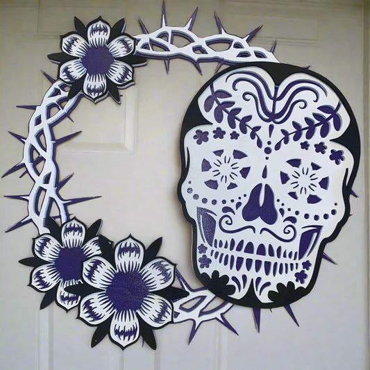 Eternal Bloom: Día de los Muertos Skull Door & Wall Decor