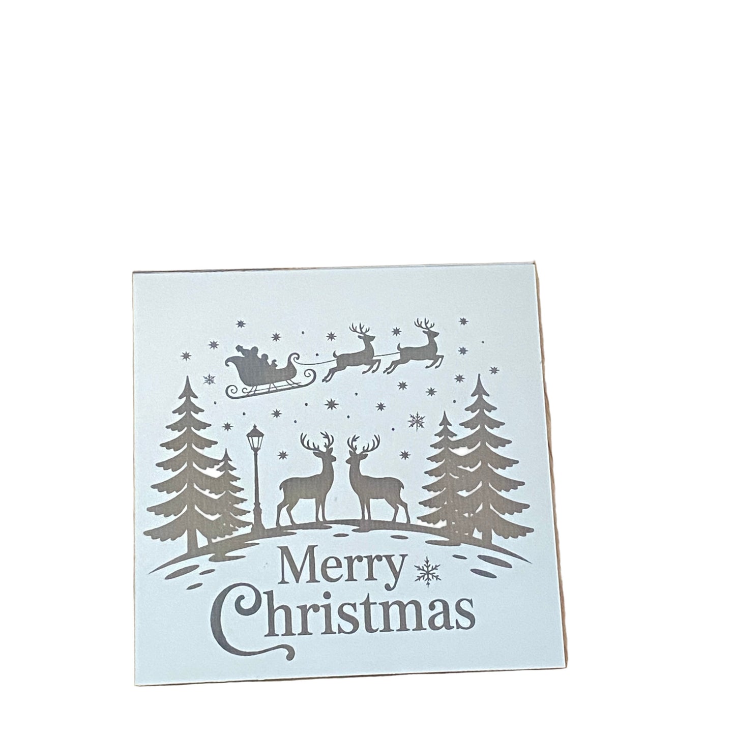 Merry Christmas Laser Engraved Mirror Magnet