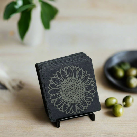 Slate Coaster- Sunflower coasters