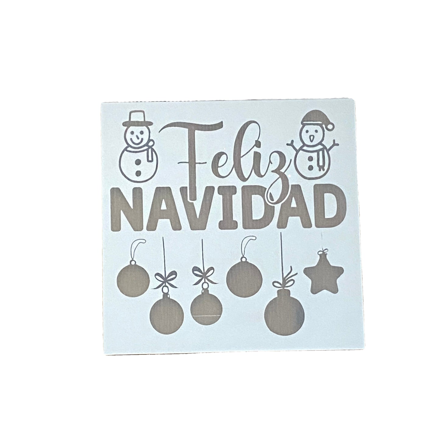 Feliz Navidad Laser Engraved Mirror Magnet
