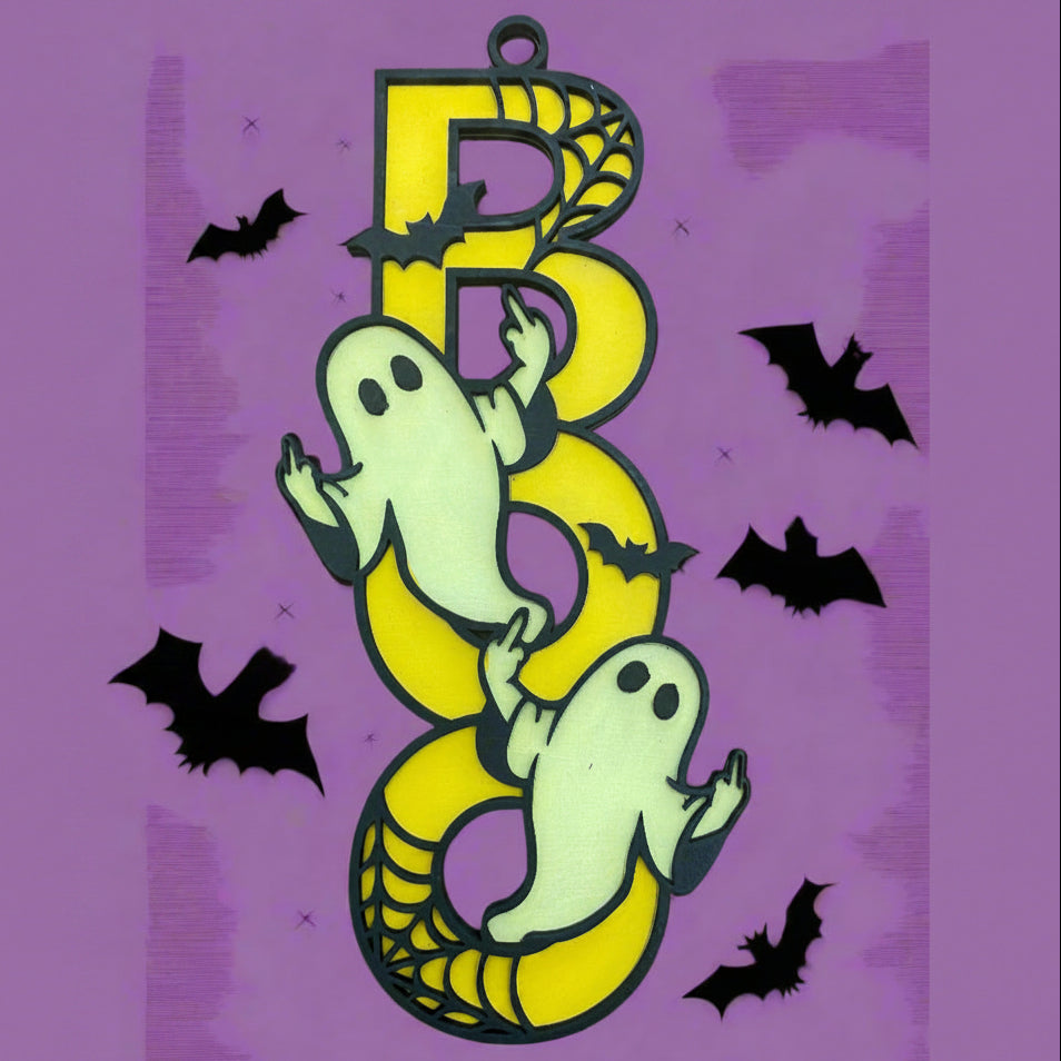 BOO You Too – Rude Ghost Halloween Wall Hanging