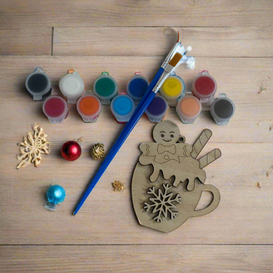 Gingerbread Man-in-a-mug Ornament- DIY Ornament Kit