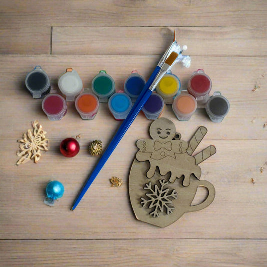 Gingerbread Man-in-a-mug Ornament- DIY Ornament Kit