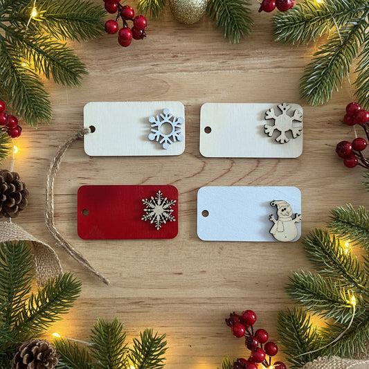 Snowman or Snowflakes- Wood Gift Tags
