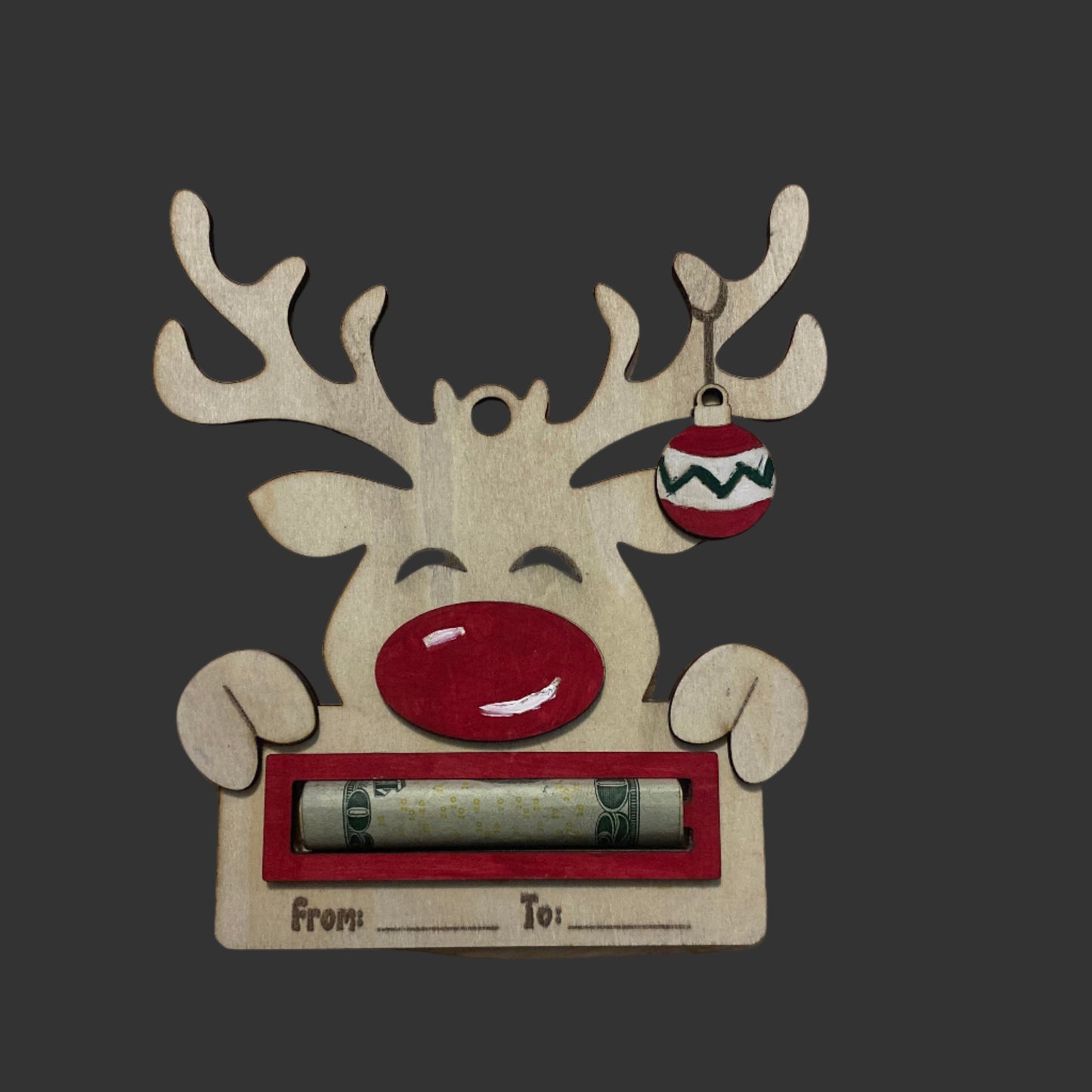 Reindeer Money Holder Ornament – Personalized Christmas Gift Tag