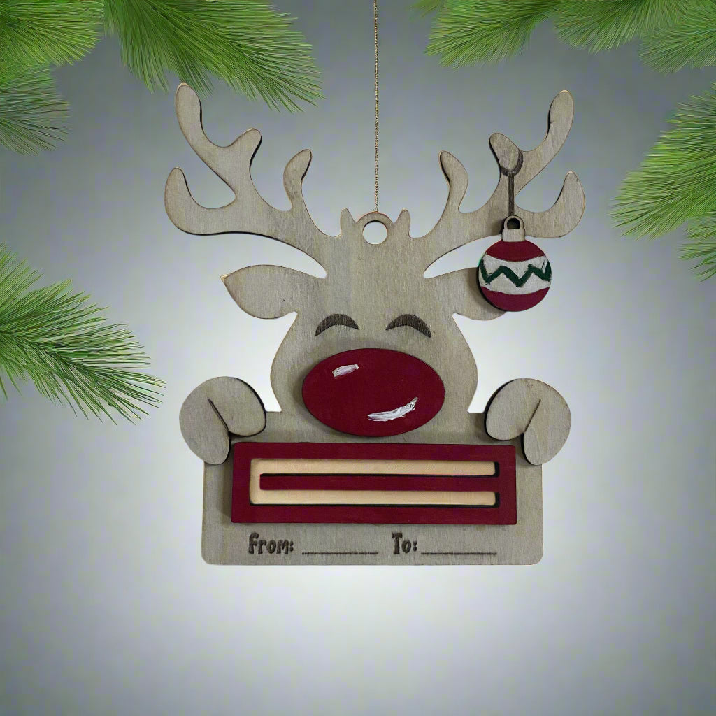 Reindeer Money Holder Ornament – Personalized Christmas Gift Tag