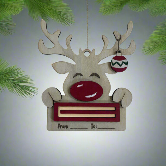 Reindeer Money Holder Ornament – Personalized Christmas Gift Tag