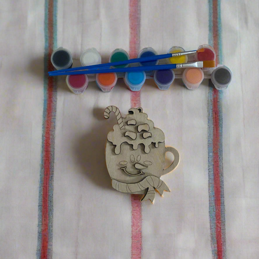 Snowman-on-a-mug Ornament- DIY Ornament Kit