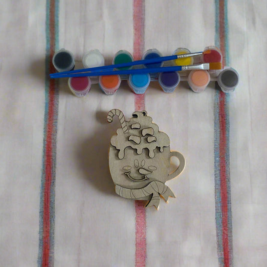 Snowman-on-a-mug Ornament- DIY Ornament Kit