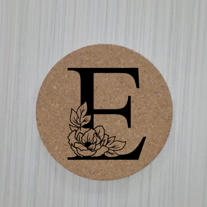 Slate Coaster- Floral monogram