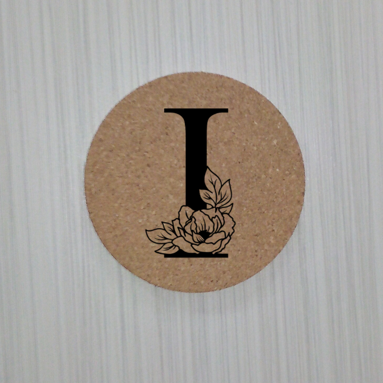 Slate Coaster- Floral monogram