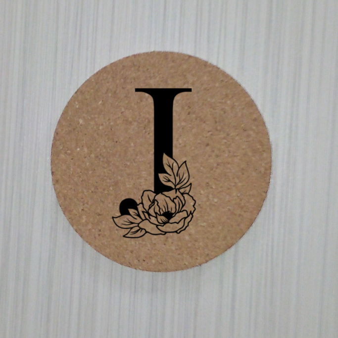 Slate Coaster- Floral monogram