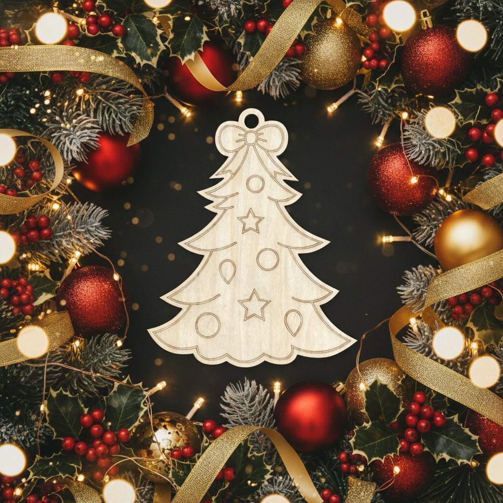 Christmas Tree Wood Ornament- DIY Ornament Kit