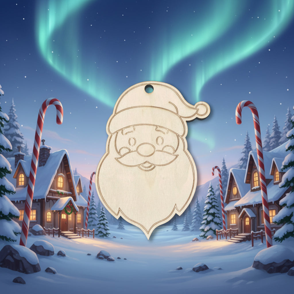 Santa Face Wood Ornament- DIY Ornament Kit
