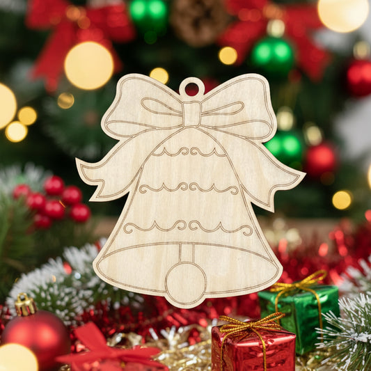 Holly Bell Wood Ornament- DIY Ornament Kit