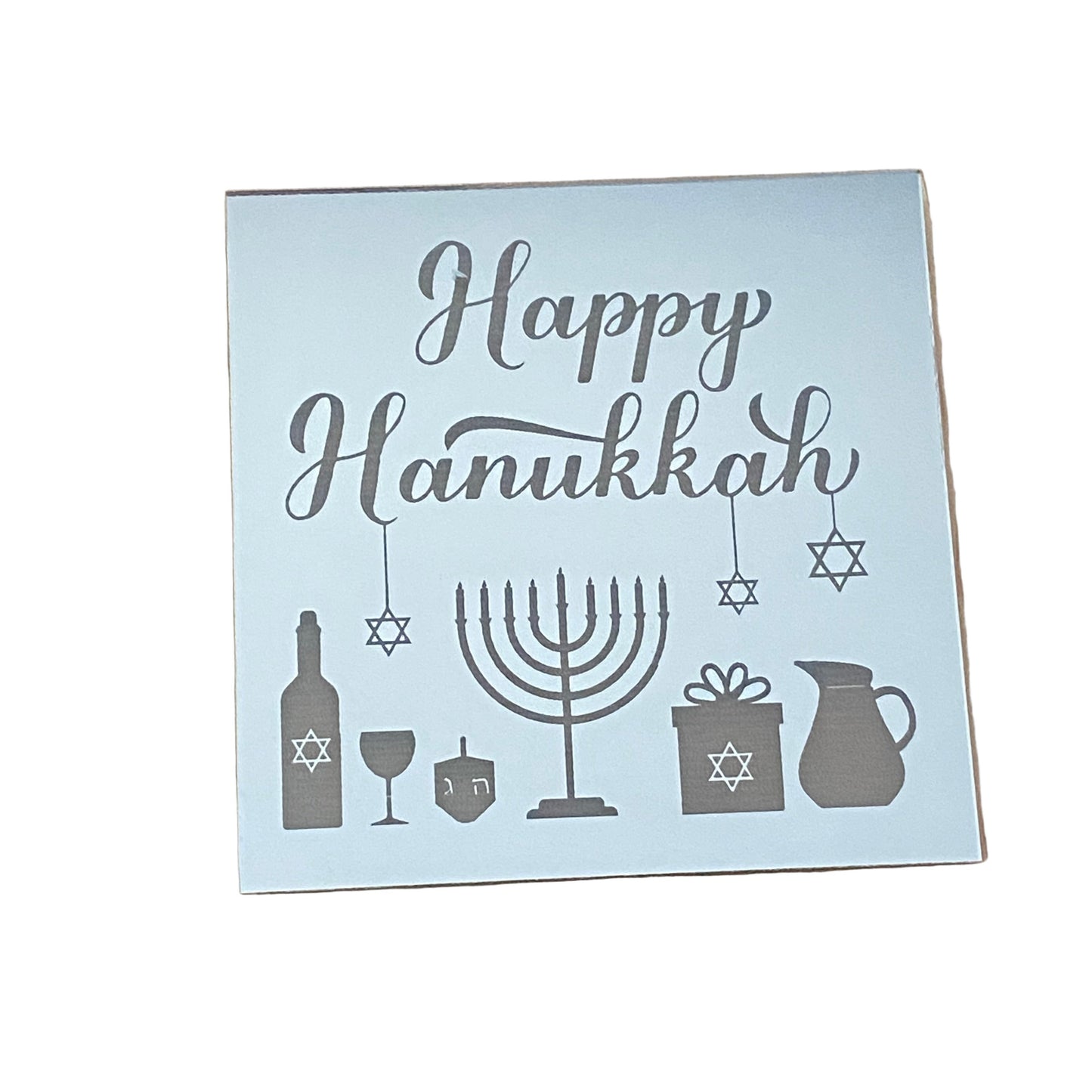Happy Hanukkah Laser Engraved Mirror Magnet