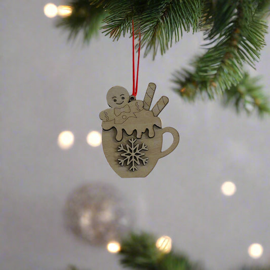 3D Gingerbread Man-in-a-mug Ornament- DIY Ornament Kit