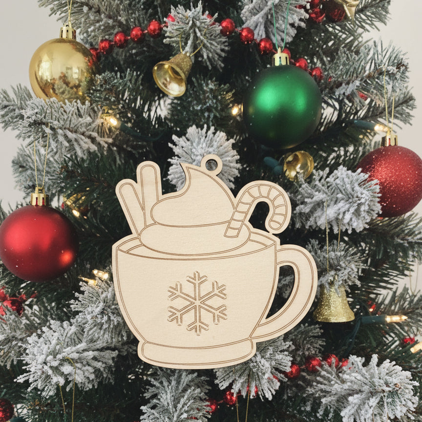 Hot Chocolate Wood Ornament- DIY Ornament Kit