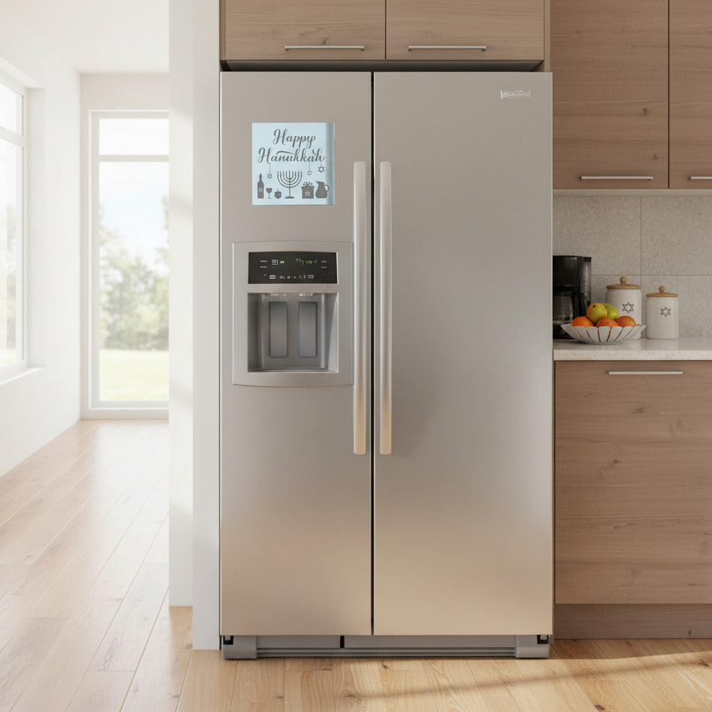 Happy Hanukkah Laser Engraved Mirror Magnet