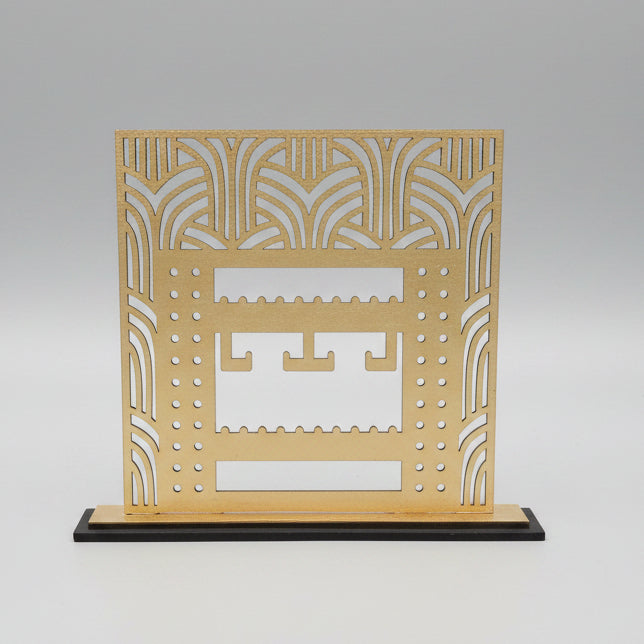 Reversible Earring Stand | Sage & Metallic Gold Handcrafted Wood