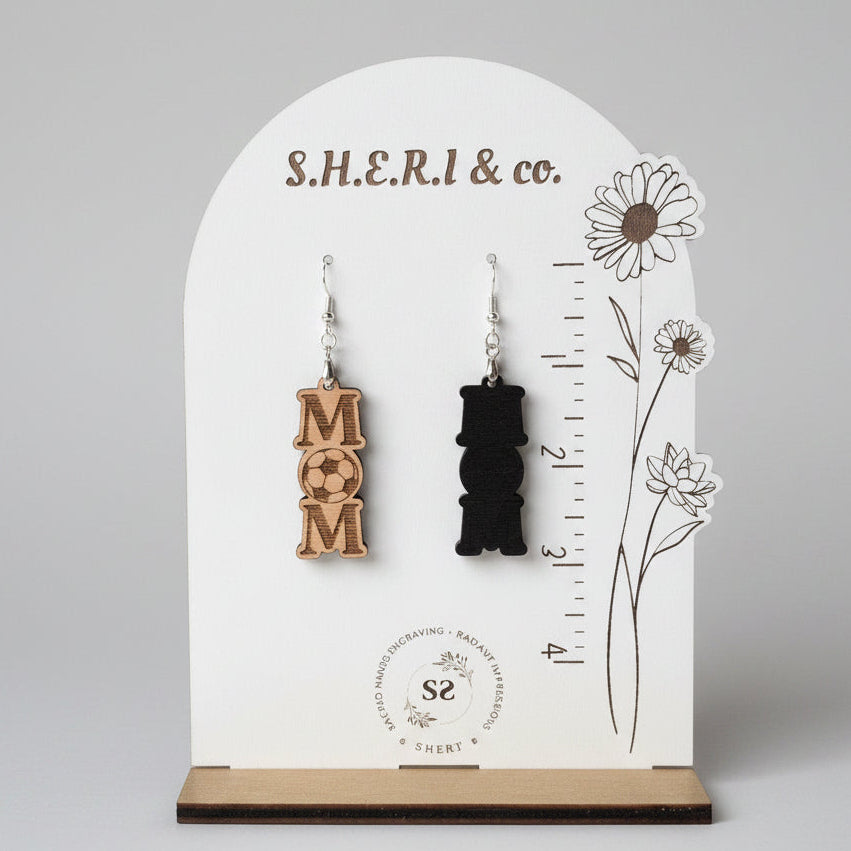 Soccer Mom Earrings | Handcrafted Birch Wood