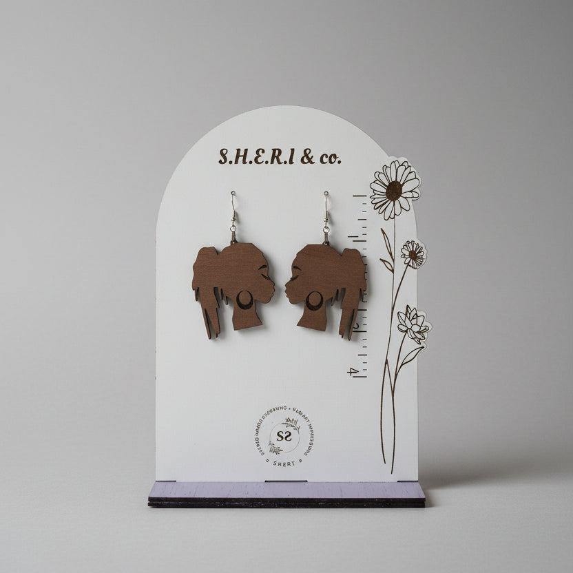 Loc'd & Lovely Earrings | Handcrafted Walnut Wood