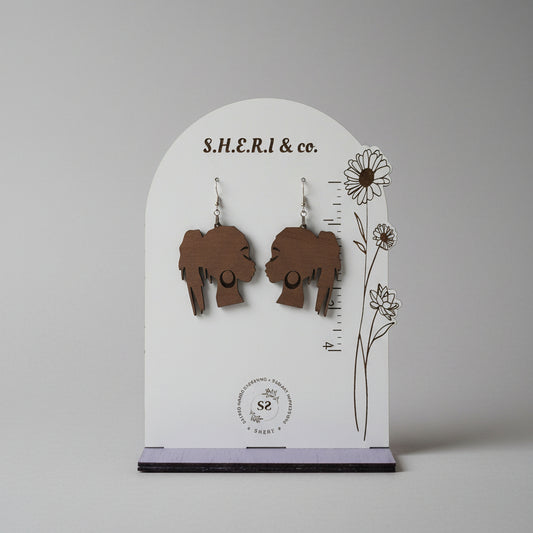 Loc'd & Lovely Earrings | Handcrafted Walnut Wood