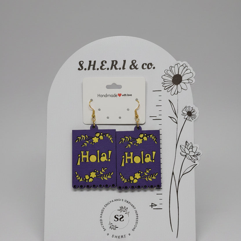 Hola! Floral Wreath Earrings | Handcrafted Birch Wood