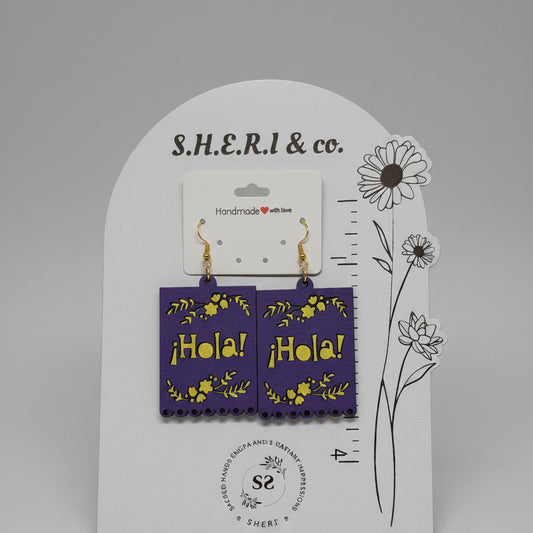 Hola! Floral Wreath Earrings | Handcrafted Birch Wood