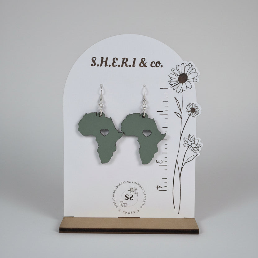 Heart of Africa Earrings | Handcrafted Birch Wood