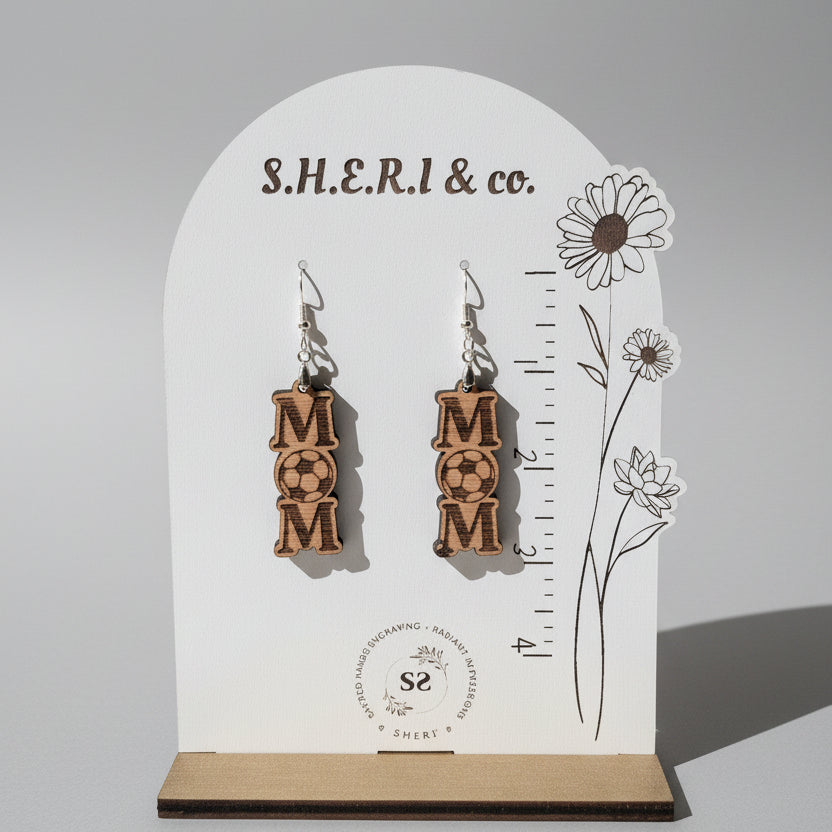 Soccer Mom Earrings | Handcrafted Birch Wood