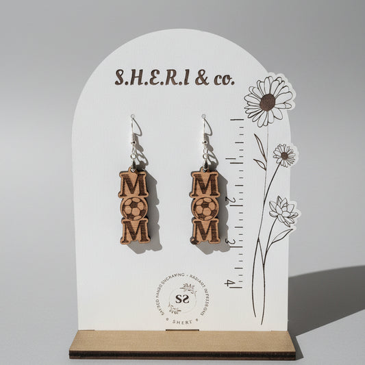 Soccer Mom Earrings | Handcrafted Birch Wood