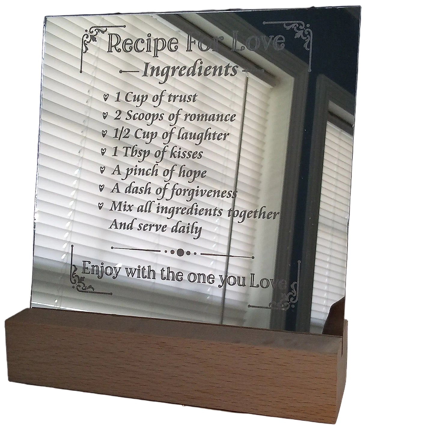 Recipe For Love- Mirror with LED Stand