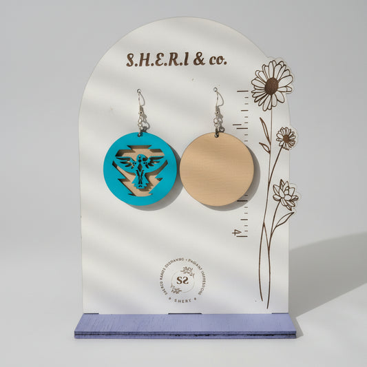 Aztec Eagle Earrings | Handcrafted Birch Wood