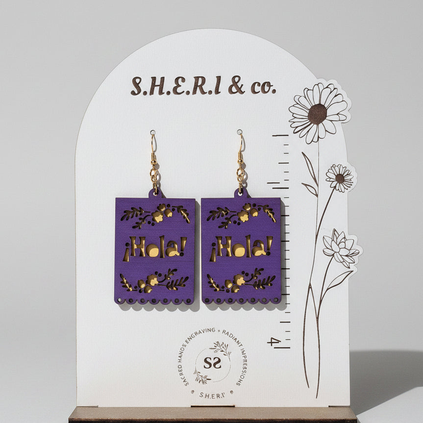 Hola! Floral Wreath Earrings | Handcrafted Birch Wood
