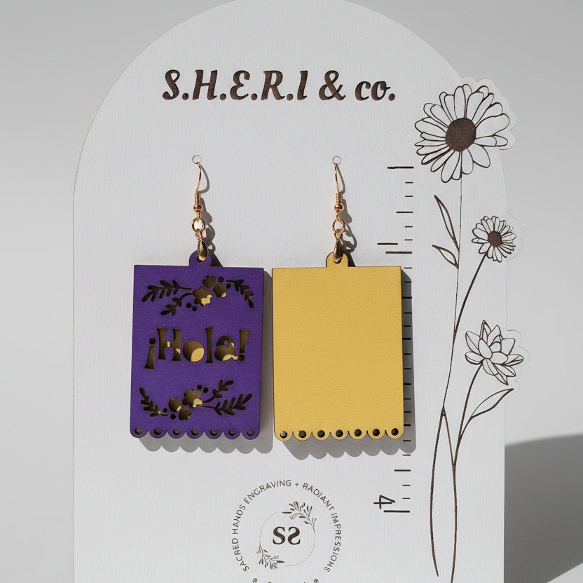 Hola! Floral Wreath Earrings | Handcrafted Birch Wood