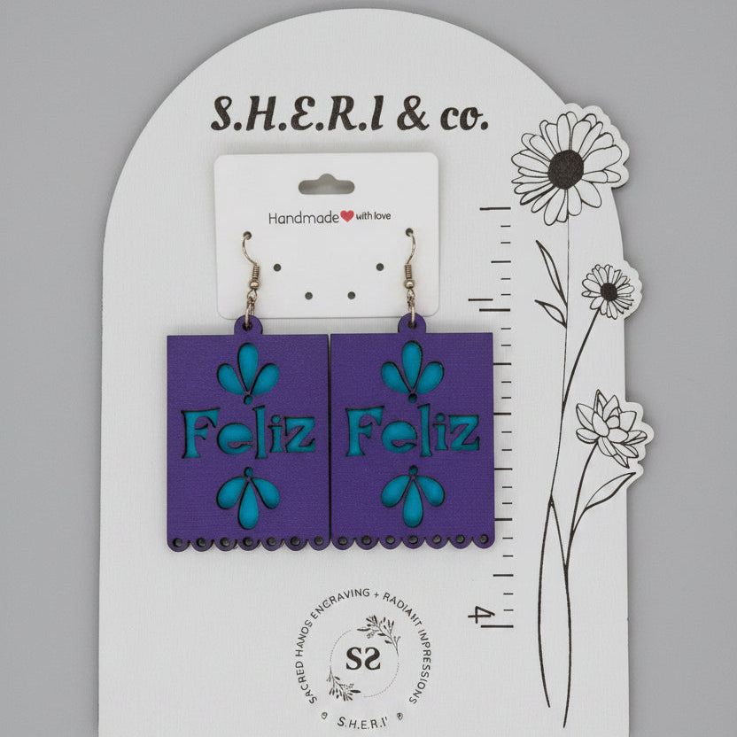Feliz Bloom Earrings | Handcrafted Birch Wood