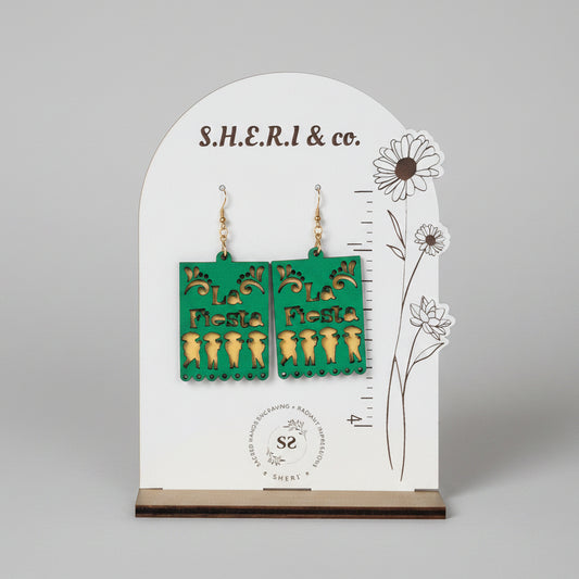 La Fiesta Mariachi Earrings | Handcrafted Birch Wood