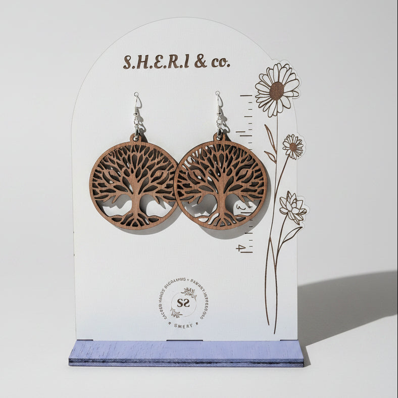 Tree of Life Earrings | Handcrafted Wood