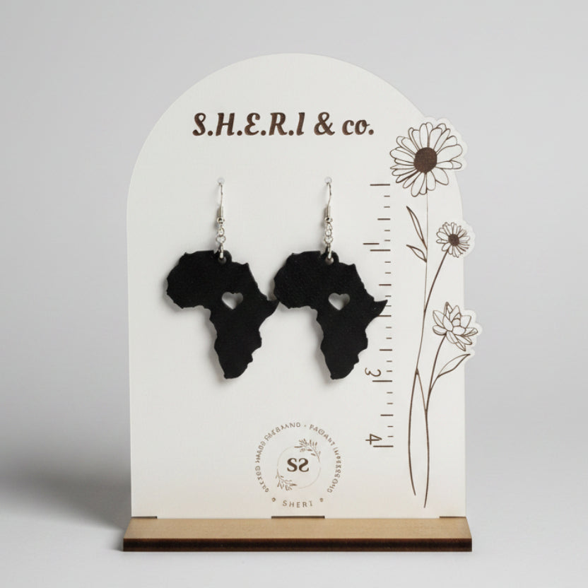 Heart of Africa Earrings | Handcrafted Birch Wood